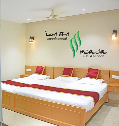 interior decoration of masa lodge sivaganga